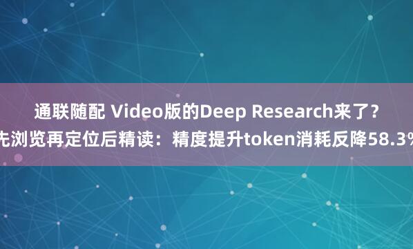 通联随配 Video版的Deep Research来了？先浏览再定位后精读：精度提升token消耗反降58.3%